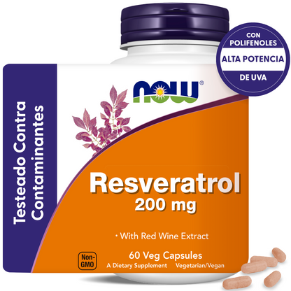 RESVERATROL 200MG | POLIFENOLES DE UVA | 60 CAPS VEGANAS