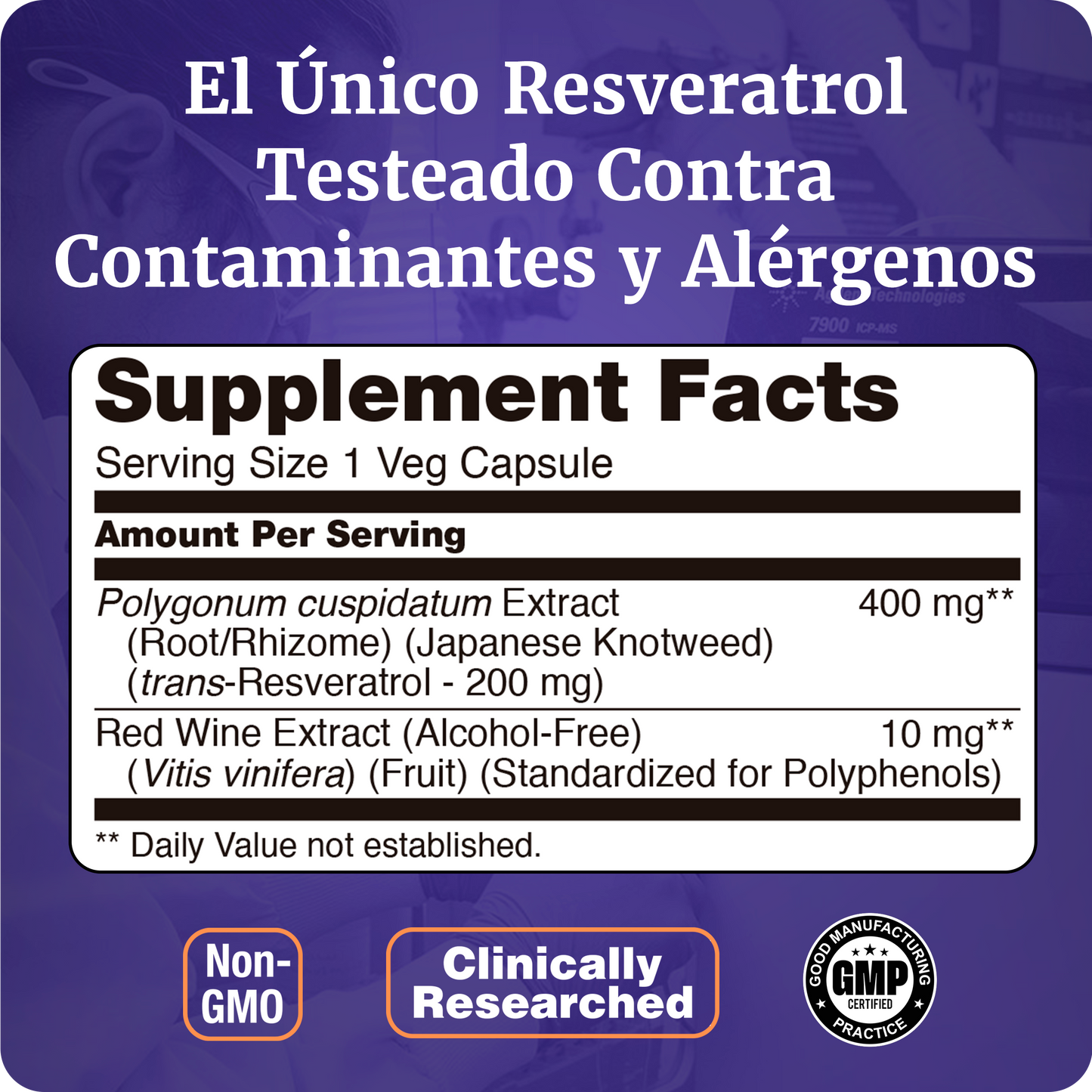 RESVERATROL 200MG | POLIFENOLES DE UVA | 60 CAPS VEGANAS