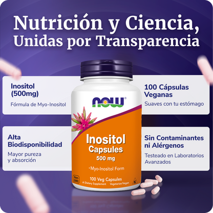 INOSITOL 500MG | FÓRMULA DE MYO INOSITOL | 100 CAPS VEGANAS