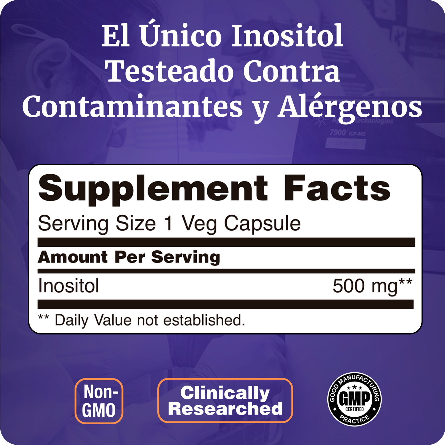 INOSITOL 500MG | FÓRMULA DE MYO INOSITOL | 100 CAPS VEGANAS