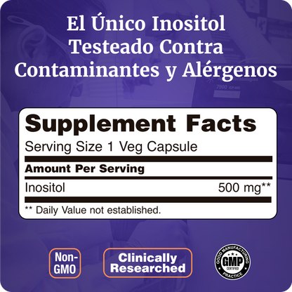 INOSITOL 500MG | FÓRMULA DE MYO INOSITOL | 100 CAPS VEGANAS