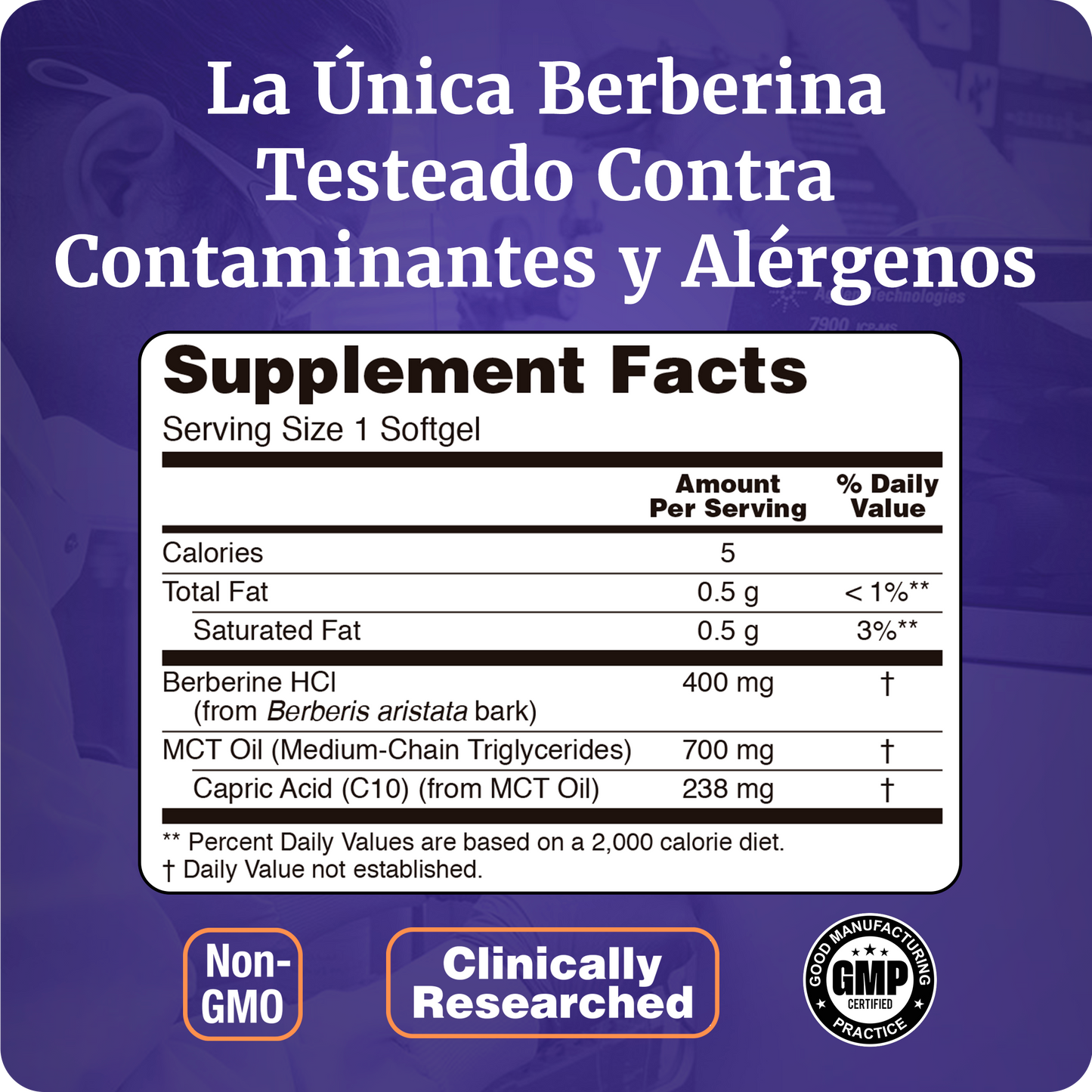 BERBERINA 400MG | ALTA ABSORCIÓN | 90 CAPS BLANDAS