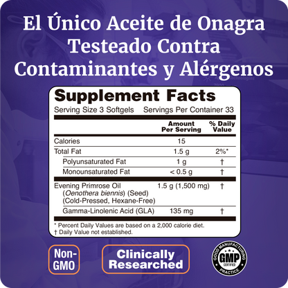 ACEITE DE ONAGRA 500MG | BELLEZA FEMENINA | 100 CAPS BLANDAS