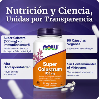 SUPER CALOSTRO 500MG | CON IMMUNEENHANCER | 90 CAPS VEGANAS