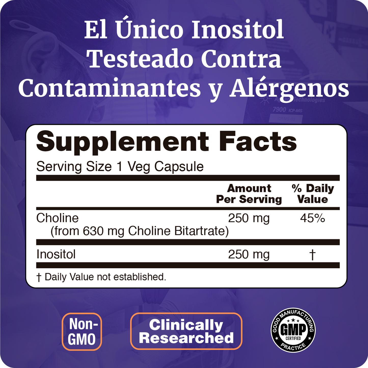 INOSITOL Y COLINA | DOBLE FUNCIÓN | 100 CAPS VEGANAS