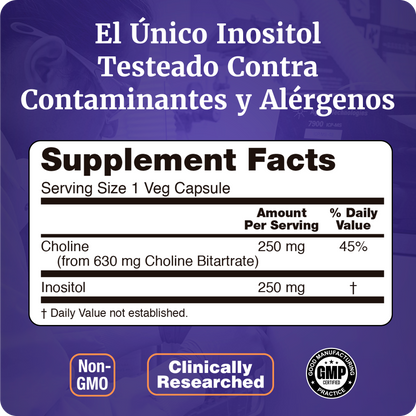 INOSITOL Y COLINA | DOBLE FUNCIÓN | 100 CAPS VEGANAS
