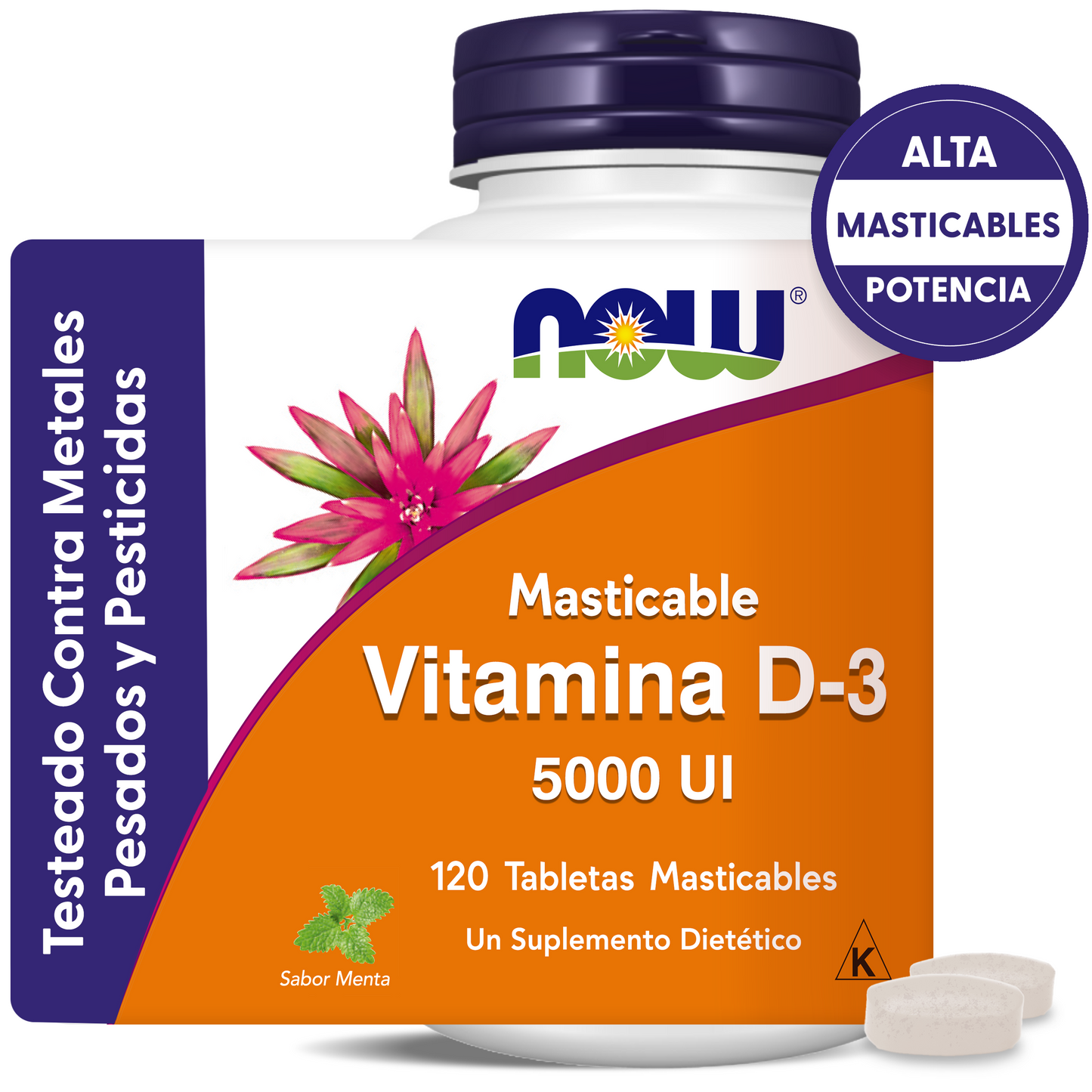 VITAMINA D3 | ALTA POTENCIA | TABLETAS MASTICABLES DE MENTA