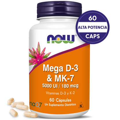 VITAMINA D3 Y MK7 | D3 Y VITAMINA K2 CON MENAQ7 | 60 CAPS