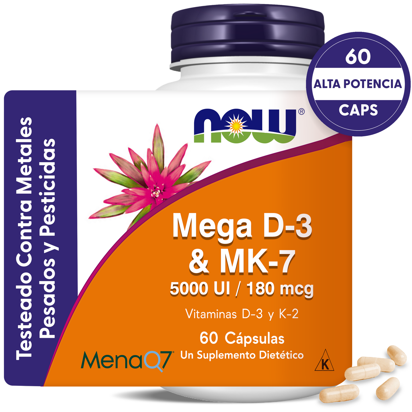 VITAMINA D3 Y MK7 | D3 Y VITAMINA K2 CON MENAQ7 | 60 CAPS