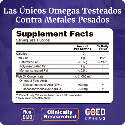 ULTRA OMEGA 3 1000MG | 500 EPA / 250 DHA | 90 CAPS BLANDAS